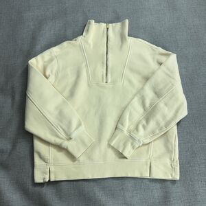 Alex Mill Crosby Half Zip Pullover Sweatshirt Women's L Yellow Sweater Casual